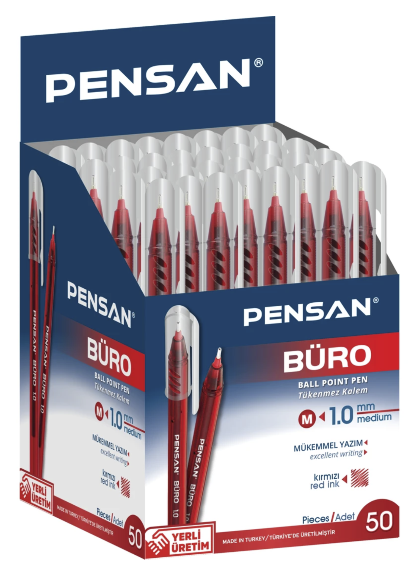 PENSAN 2270 BÜRO TÜKENMEZ KALEMİ 1MM KIRMIZI