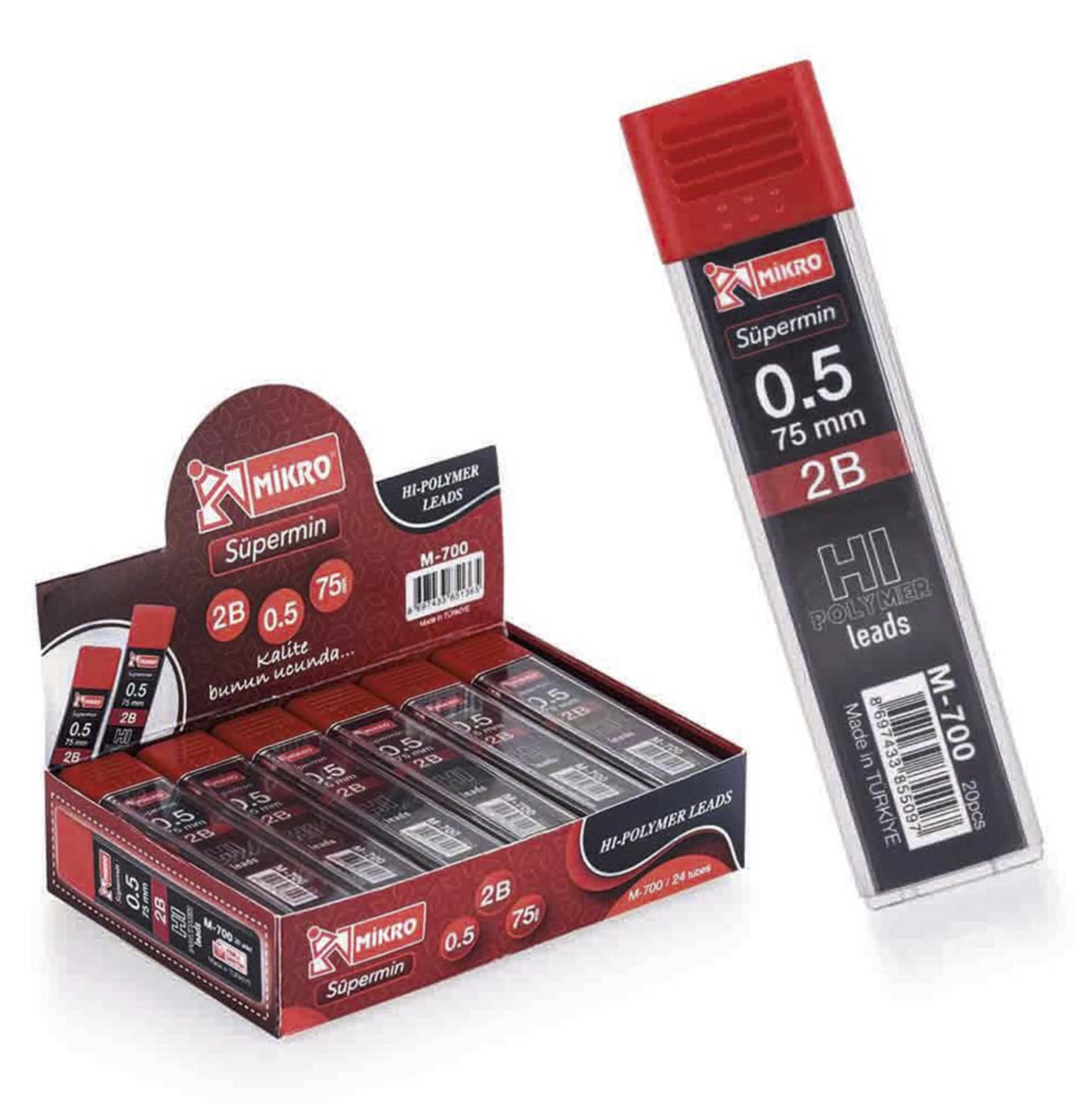 MİKRO M-700 75MM 05MM 2B KURŞUN KALEM UCU 24 LÜ KUTU