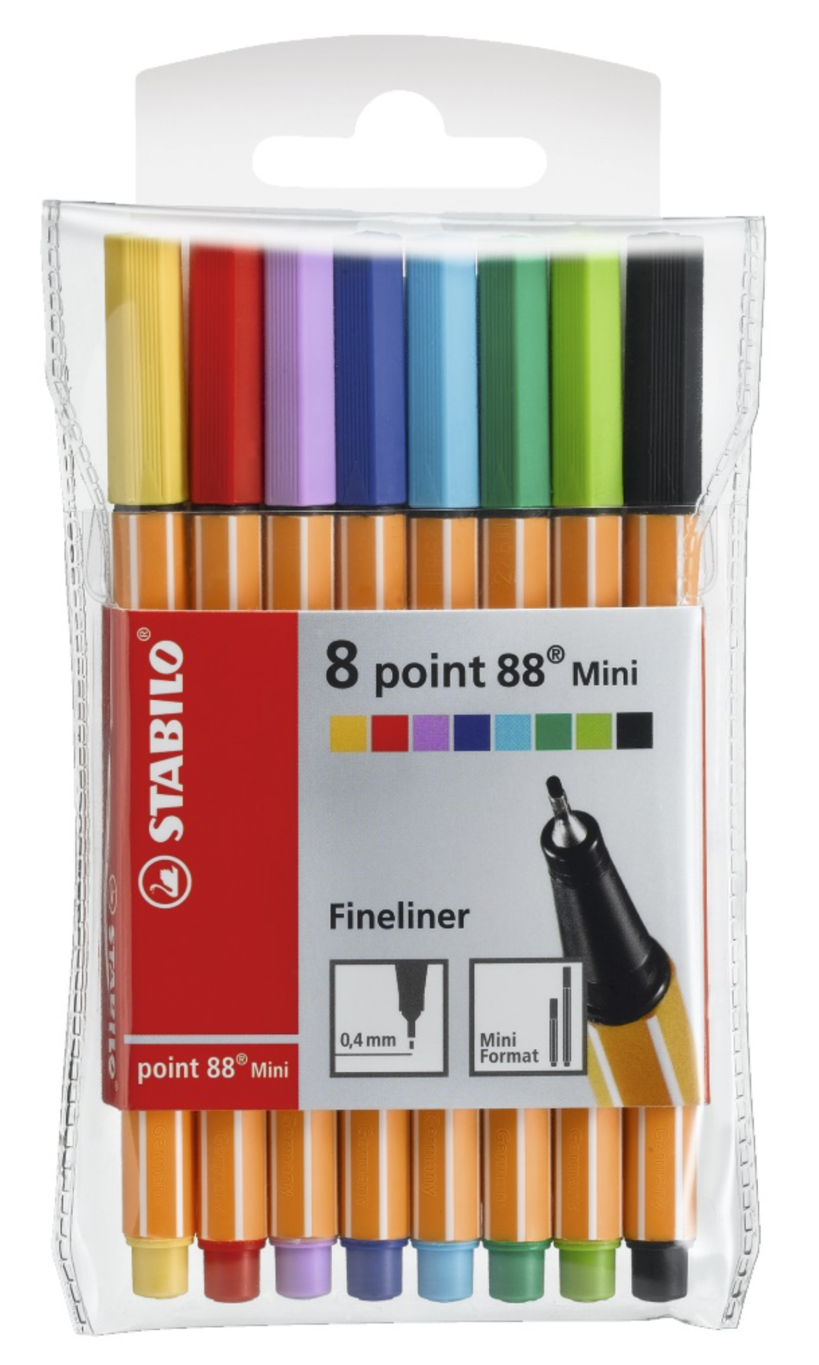 STABİLO POİNT 88 KEÇELİ KALEM MİNİ 8Lİ ŞEFFAF PK 688/08-1