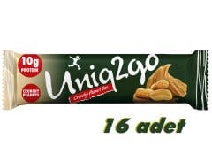 UNİQ2GO CRUNCHY MİDİ BAR FISTIK EZMELİ VE YER FISTIĞI PARÇACIKLI 16 LI PAKET