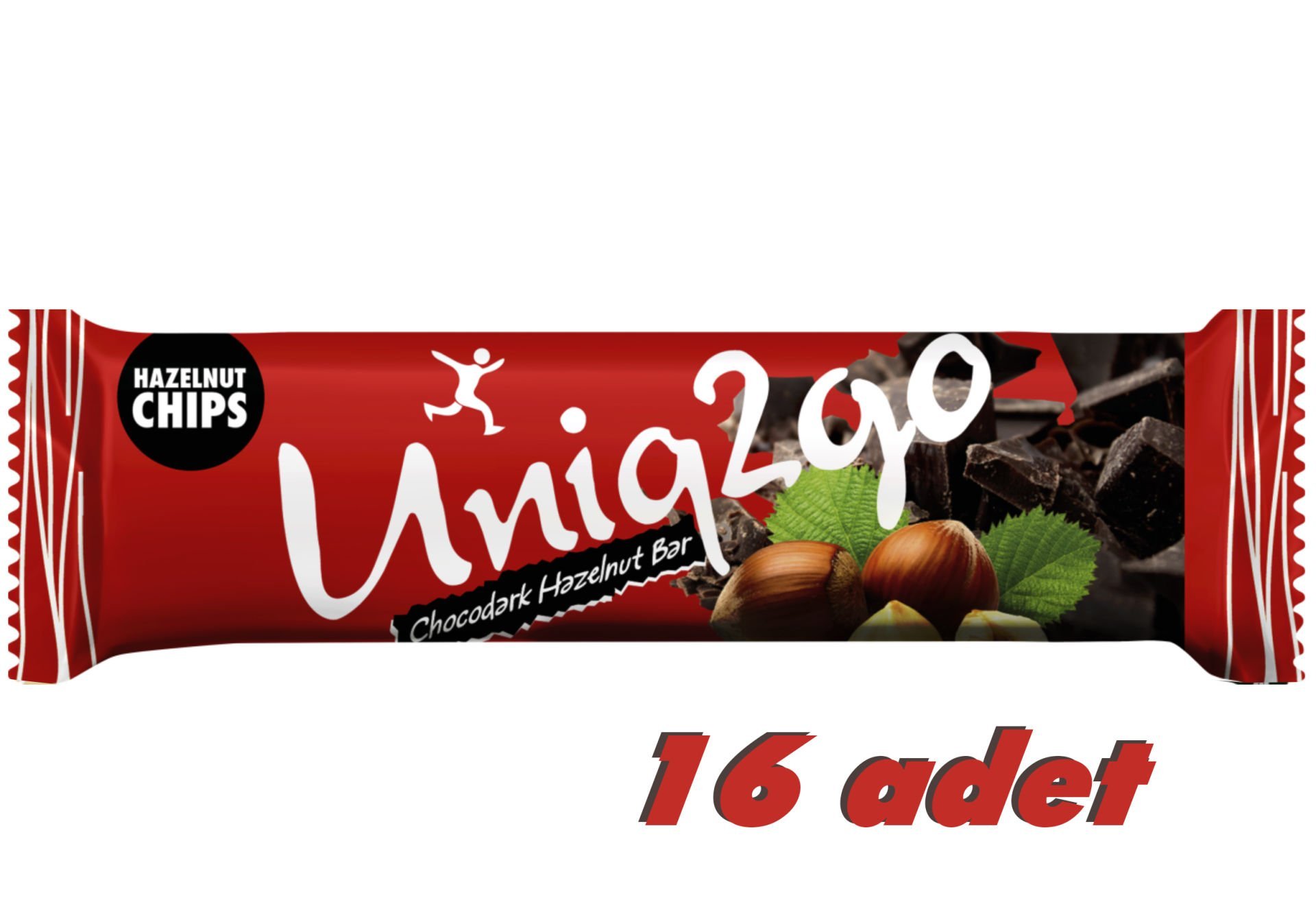 UNİQ2GO CHOCODARK BAR FINDIKLI BİTTER ÇİKOLATALI 16 LI PAKET