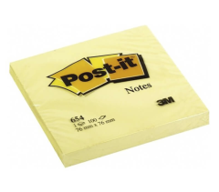 POST-İT 654 NOT KAĞIDI 76MMX76MM 100 YAPRAK SARI