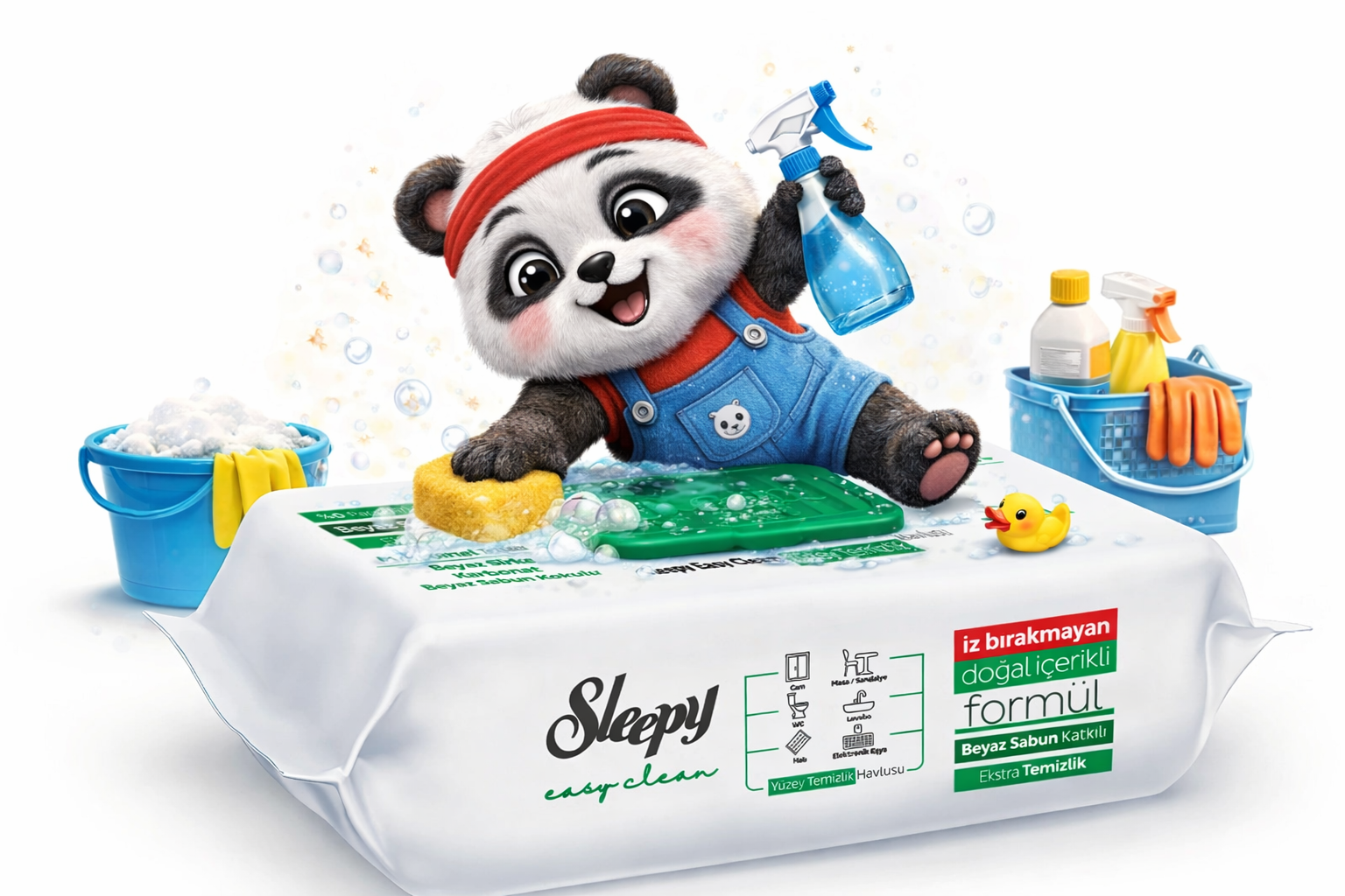 SLEEPY BEYAZ SABUN ISLAK HAVLU 100 LÜ