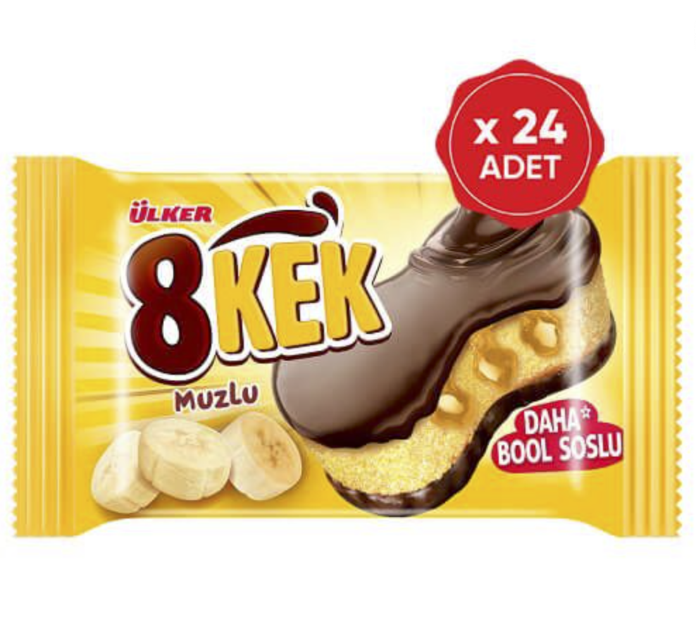 ÜLKER DANKEK 8 KEK MUZLU 55 GR X 24 ADET
