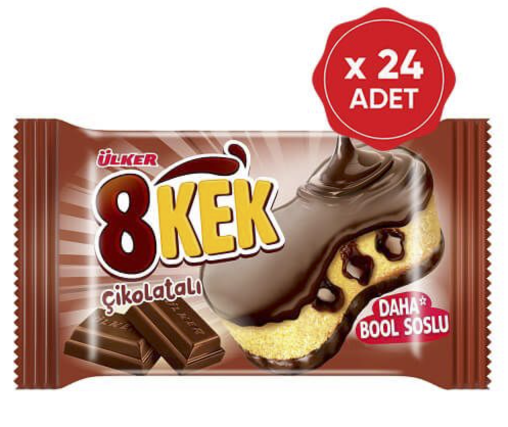 ÜLKER DANKEK 8 KEK ÇİKOLATALI 55 GR X 24 ADET